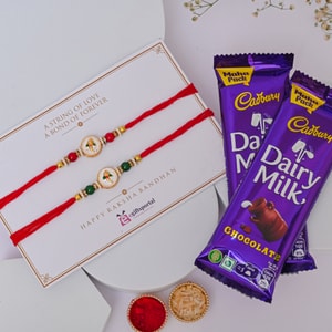 Ganesha Rakhi Duo with Dairy Milk Chocolates