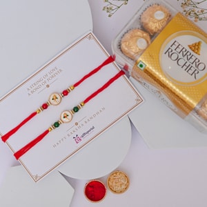 Ganesha Rakhi Duo with 16pc Ferrero Rocher