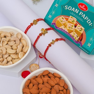 Divine Rakhi Collection with Soan Papdi & Mixed Nuts