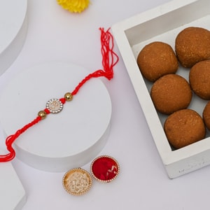 Sacred Om Rakhi & Besan Laddu