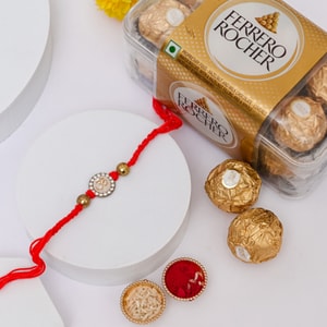 Sacred Om Rakhi with Ferrero Rocher Gift Box