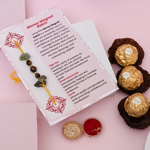 Prosperity Money Magnet Rakhi with Ferrero Rocher
