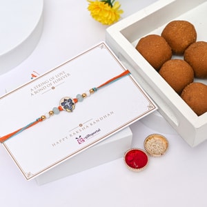 Ganesha Rakhi with Besan Laddu