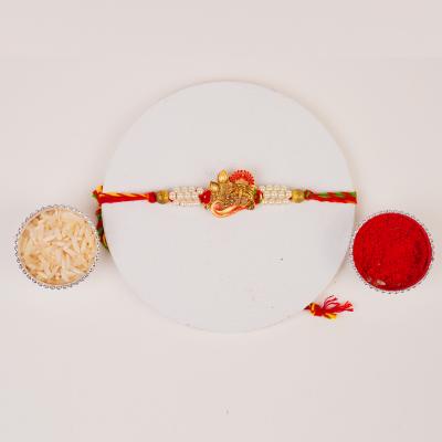 Divine Ganesha Pearl Blessing Rakhi