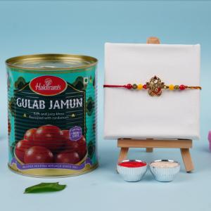 Auspicious Ganesha Rakhi & Gulab Jamun Delight