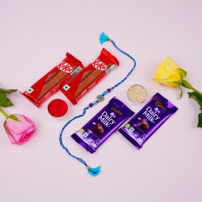 Azure Charm Rakhi & Chocolate Treat