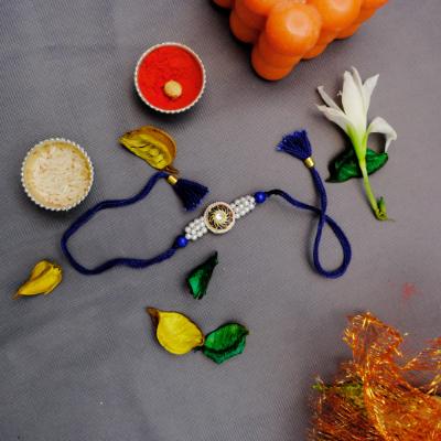 Celestial Spark Designer Blue Crystal Rakhi