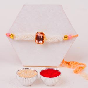 Sunlit Grace Yellow Stone Rakhi