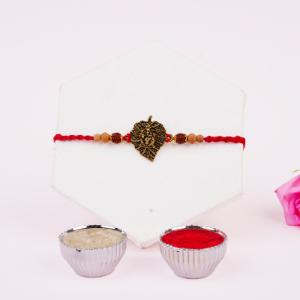 Ganesha Pan Shaped Rakhi with Soan Papdi