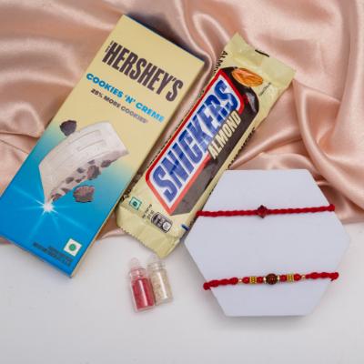 Traditional Blessings Rakhi Duo & Chocolate Treat