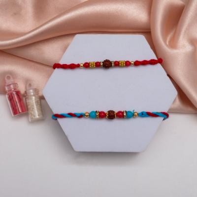 Rudraksha Mauli Rakhi Set with Kaju Katli Delight