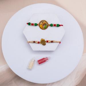 Set of 2 Ganesha Rakhis – Divine Duo for Auspicious Blessings