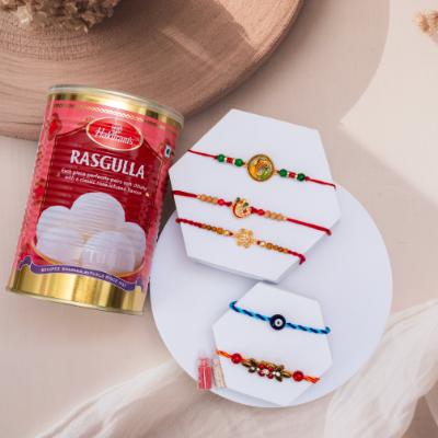 Quintet of Love & Juicy Sweetness - Set of 5 Rakhis to USA