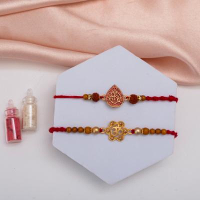 Om & Hari Om Rakhi Set with Kaju Katli