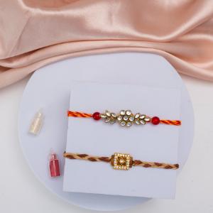 Shimmering Stone & American Diamond Rakhi Set