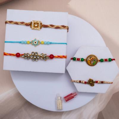 Quintet of Blessings: Sacred Threads - Set of 5 Rakhis to USA