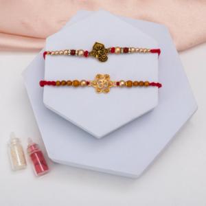 Divine Ganesha & Om Rakhi Set – Blessings in Harmony