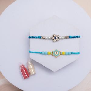American Diamond & Evil Eye Designer Rakhi Set