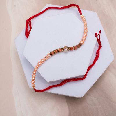 Ethereal Beige Pearl Moti Rakhi