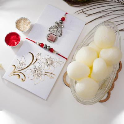 Blush Kundan & Sweet Rasogolla Rakhi