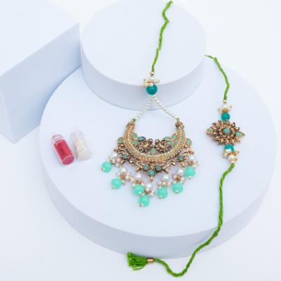 Emerald Bloom & Pista Pureness Rakhi