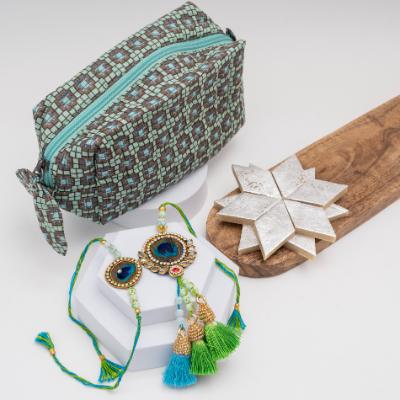 Majestic Peacock & Sweet Journey Rakhi Set - Bhaiya Bhabhi Rakhi to USA