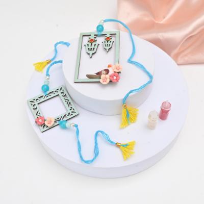 Whimsical Birds & Blooms Bhaiya Bhabhi Rakhi Set