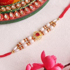 Beautiful Pearl Rakhi with Stones