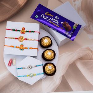 Five Blessings, Protection & Sweet Abundance - Set of 5 Rakhis to USA