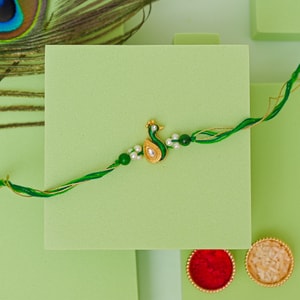 Traditional Meenakari Peacock Rakhi