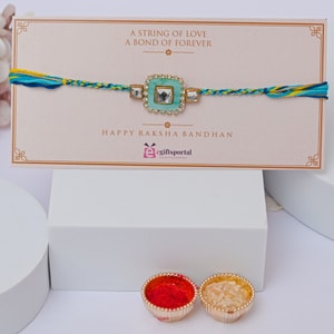 Pastel Kundan Designer Rakhi