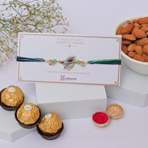 Krishna Flute Rakhi with Almonds & Ferrero Trio