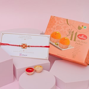 Royal Meenakari Floral Rakhi with Motichoor Ladoo