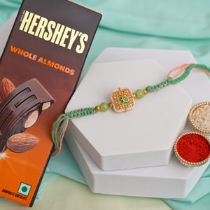 Sacred Om Pearl Rakhi with Hershey