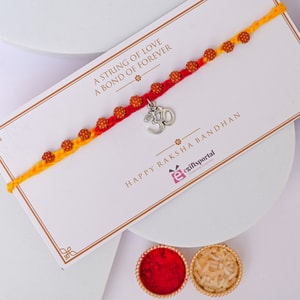 Sacred Om Rudraksha Designer Rakhi