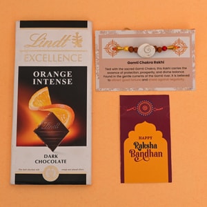 Divine Gomti Chakra Rakhi with Lindt Chocolate
