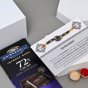 Pyrite Prosperity Rakhi with Ghirardelli Chocolate