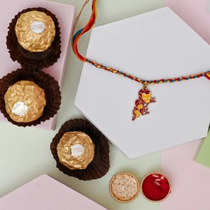 Iron Hero Rakhi with Ferrero Rocher Chocolates