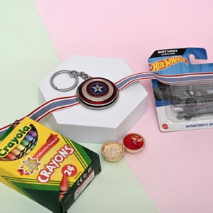Captain Spinner Rakhi Fun Gift Combo