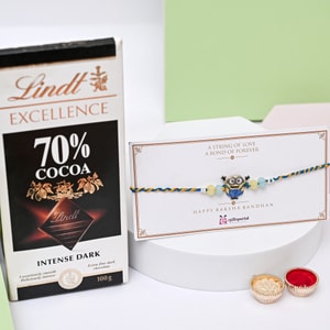 Minion Rakhi with Lindt Dark Chocolate