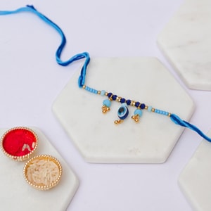 Blue Evil Eye Designer Rakhi