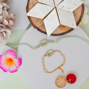Krishna Bhaiya Bhabhi Rakhi with Kaju Katli