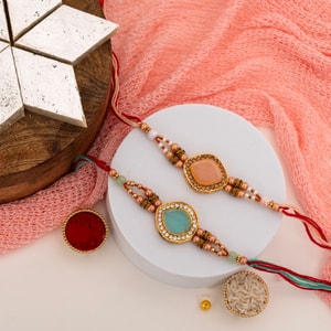 Designer Rakhi Pair with Kaju Katli