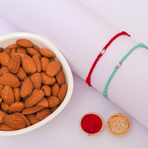Crystal Rakhi Pair with Premium Almonds