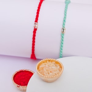 Minimal Crystal Designer Rakhi Set