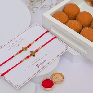 Om & Ganesha Rakhi with Besan Laddu