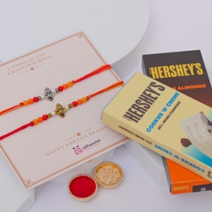 Lord Ganesha Rakhi Set with Hershey