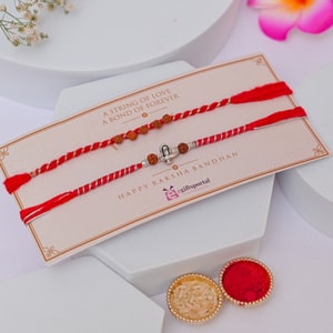 Shivling Rudraksha Divine Rakhi Pair