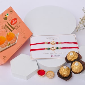 Ganesha Rakhi Combo with Motichoor & Ferrero