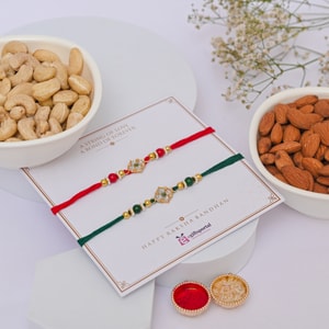 Floral Rakhi Set with Almonds & Cashews